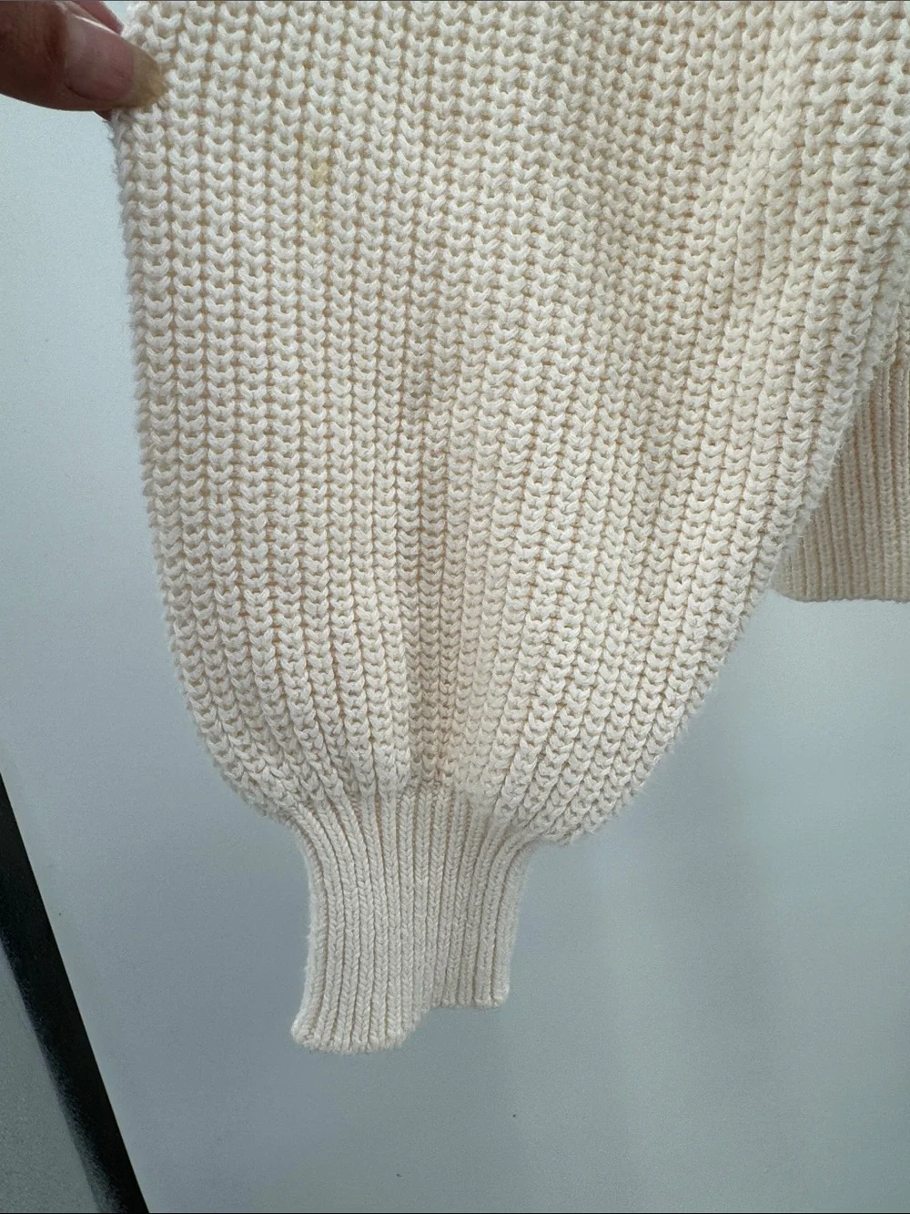 LOFT Cream Ribbed slouchy cropped cardigan S cotton casual fall winter neutral
